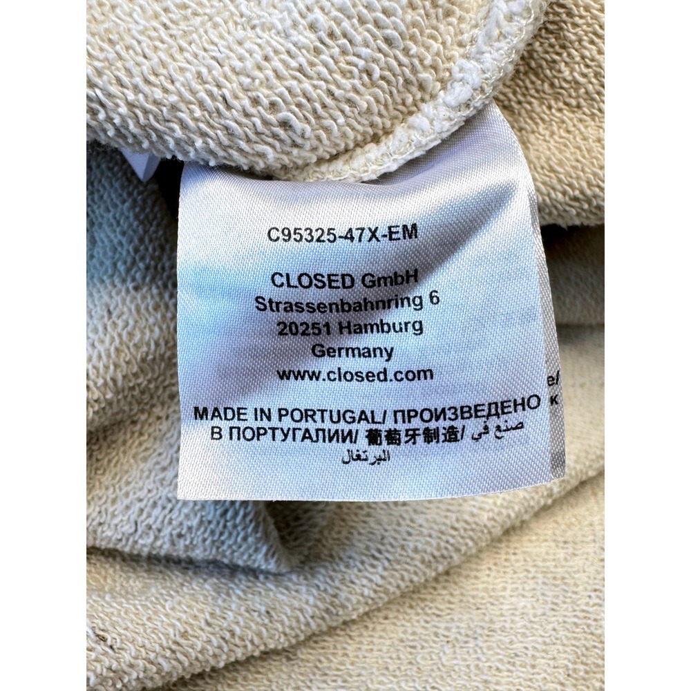 CLOSED Turtleneck French Terry Oversized Sweatshirt XS Organic Cotton Hemp Beige - Picture 8 of 10
